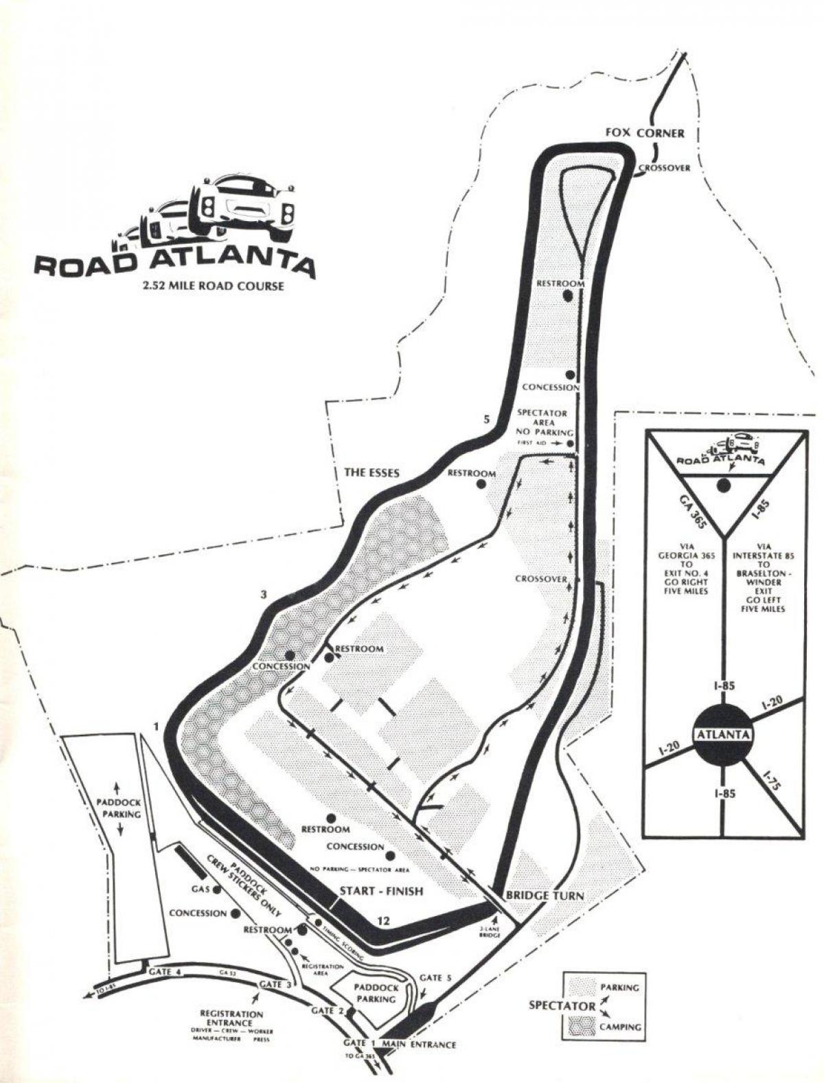 kaart, road Atlanta rajal