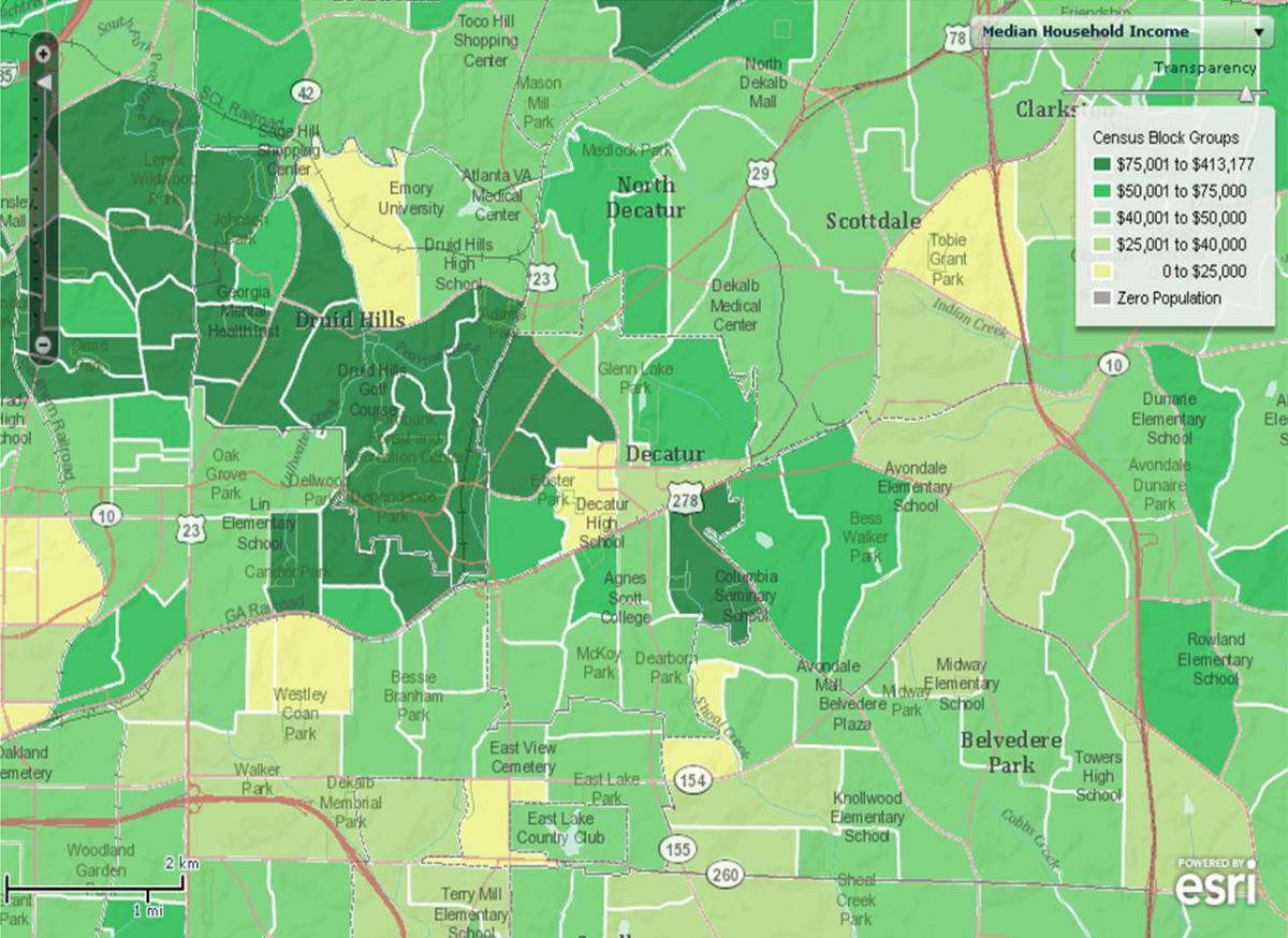 demograafiline kaart Atlanta