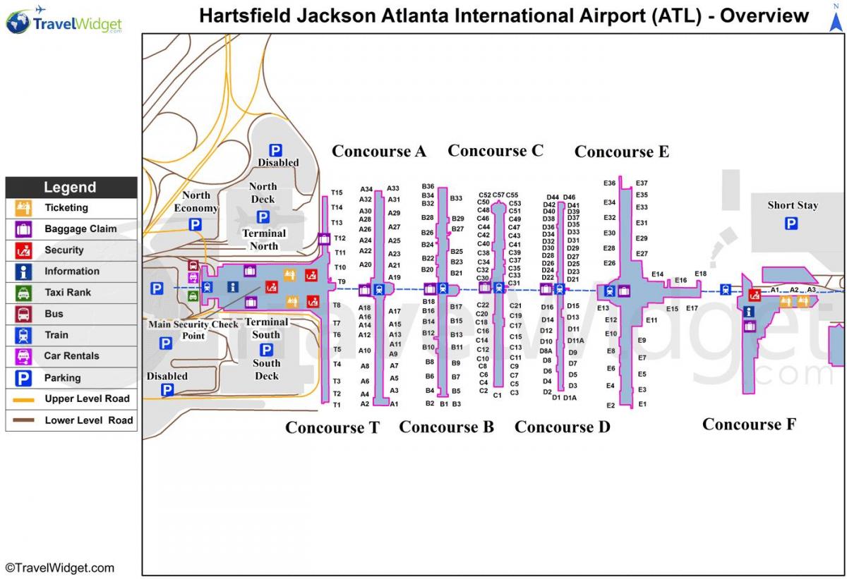 Atlanta rahvusvahelise terminali kaart