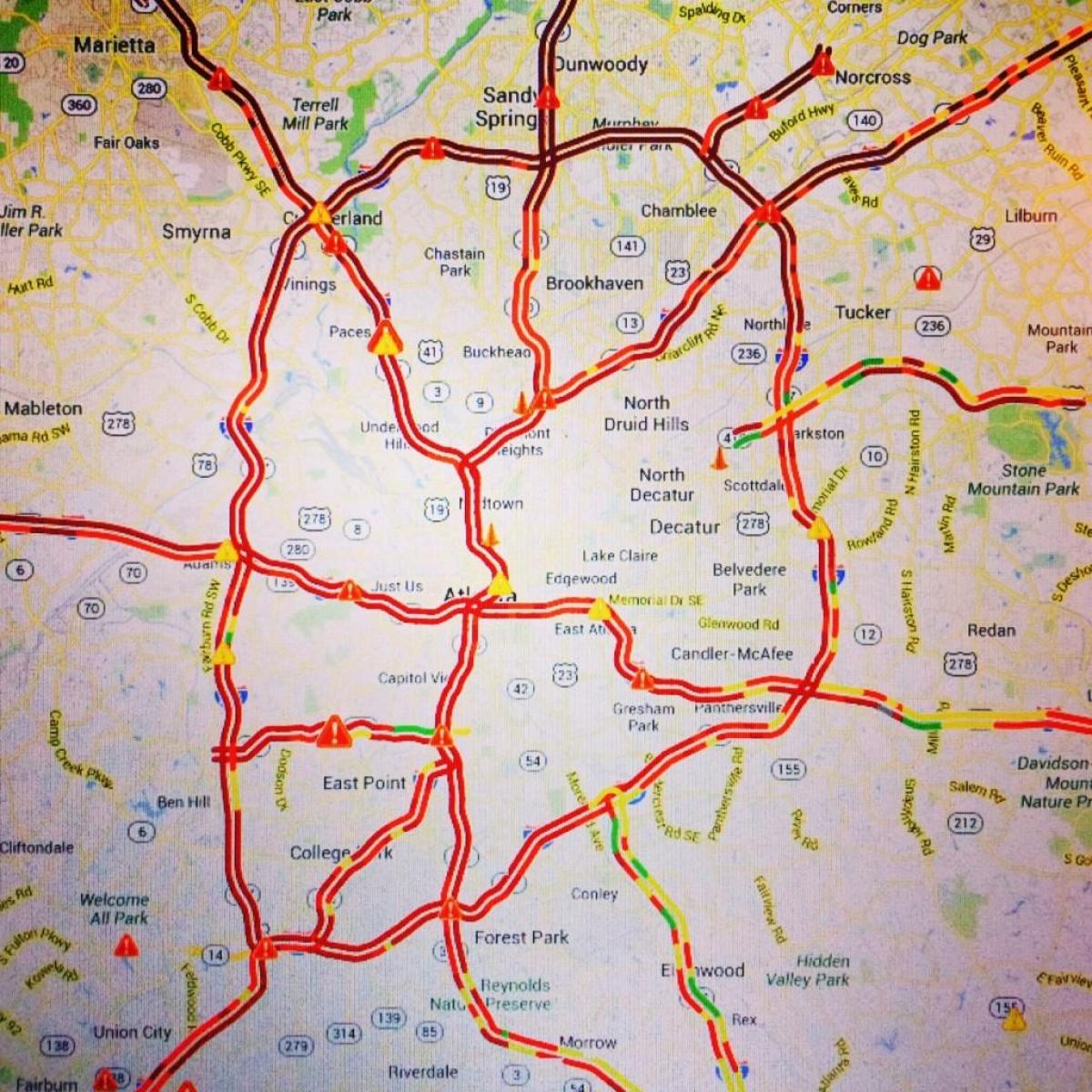 kaart Atlanta liikluse