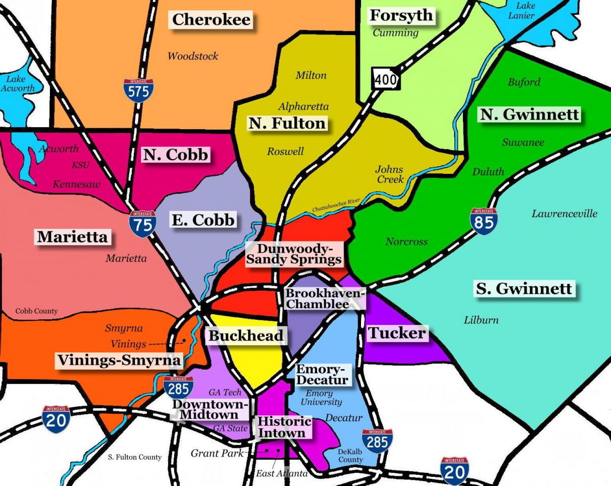 kaart Atlanta äärelinnas