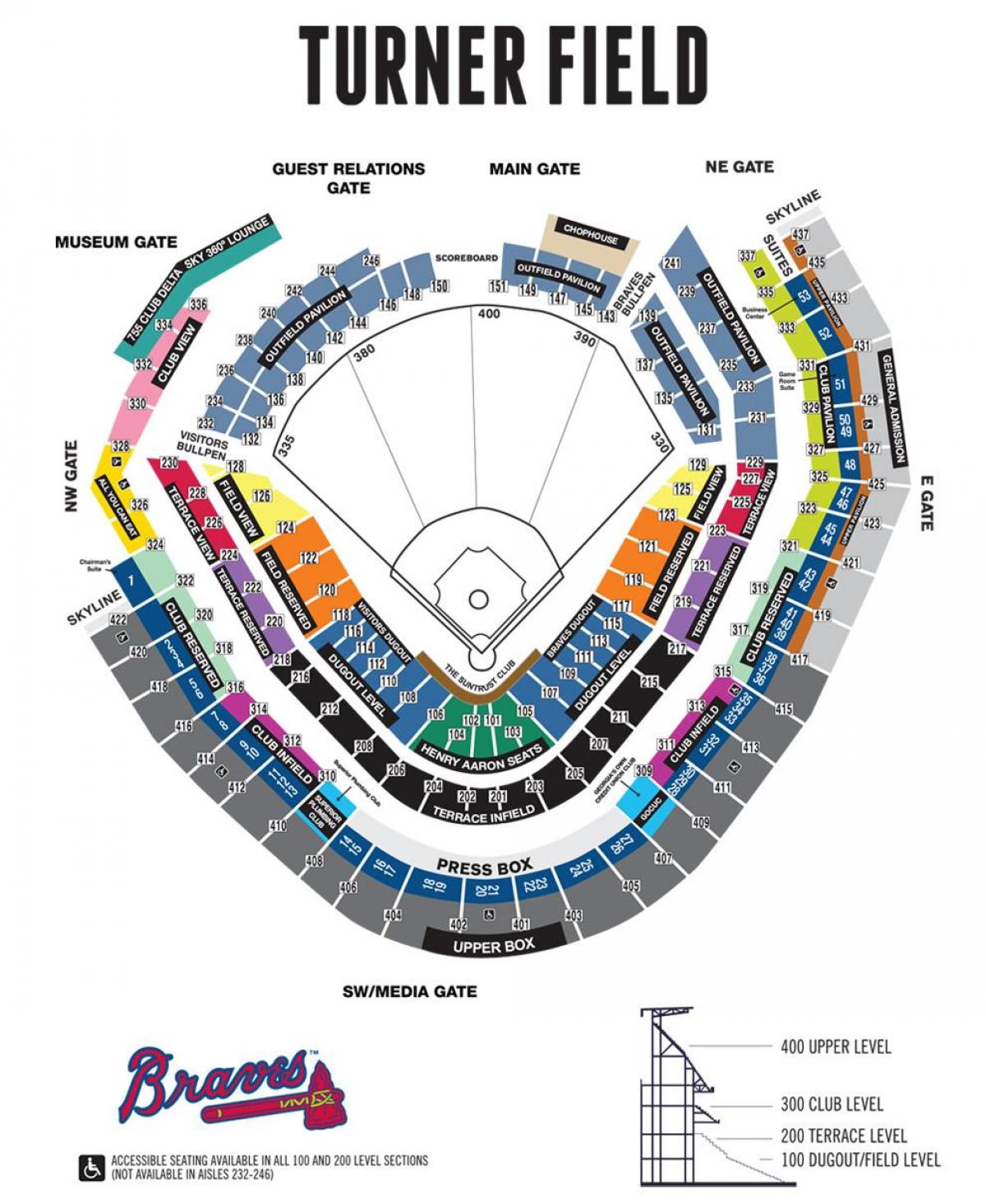 Braves staadioni istekohtade kaart