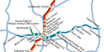 Kaart metroo-Atlanta
