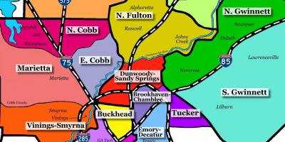 Kaart Atlanta äärelinnas